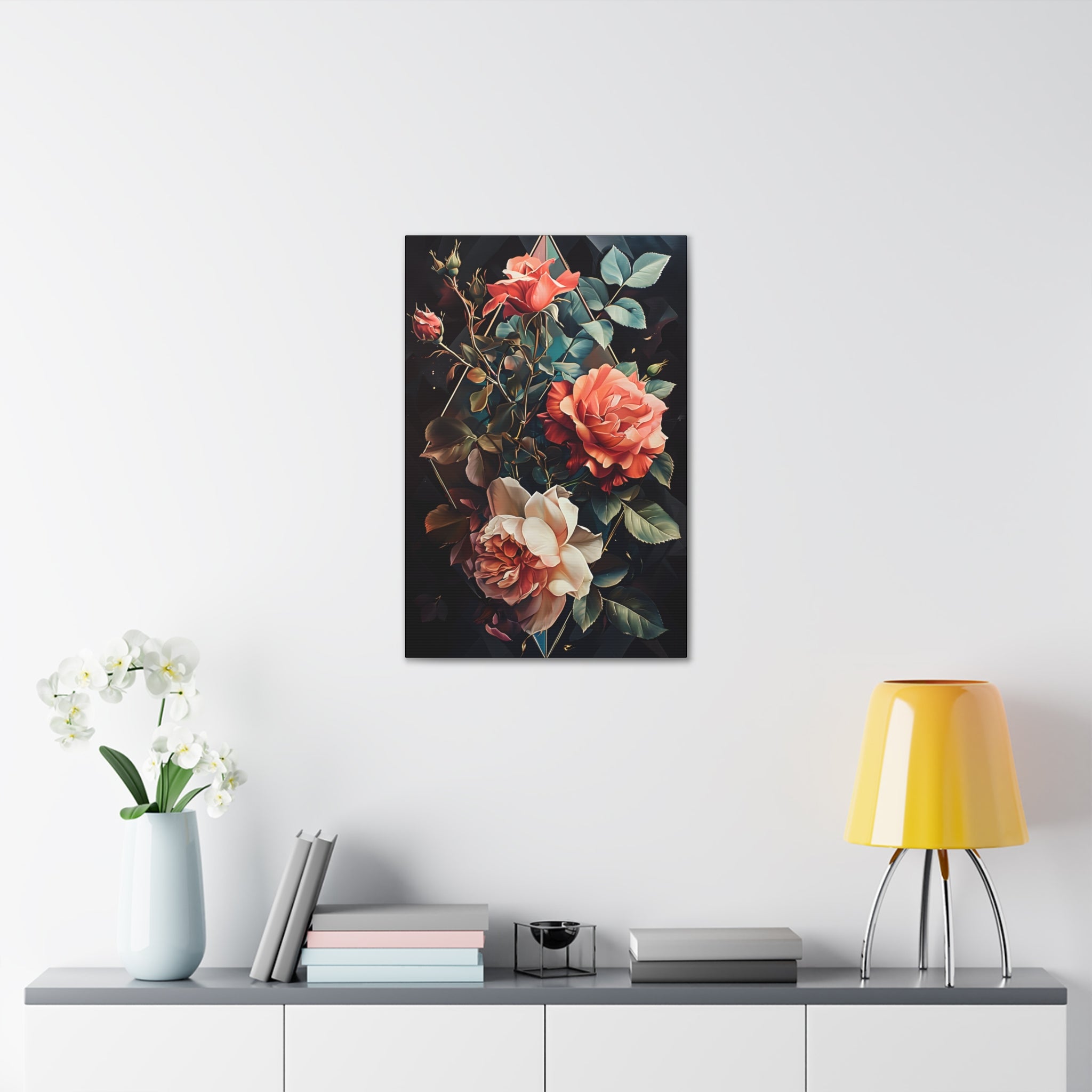 Diamond Roses Canvas Print