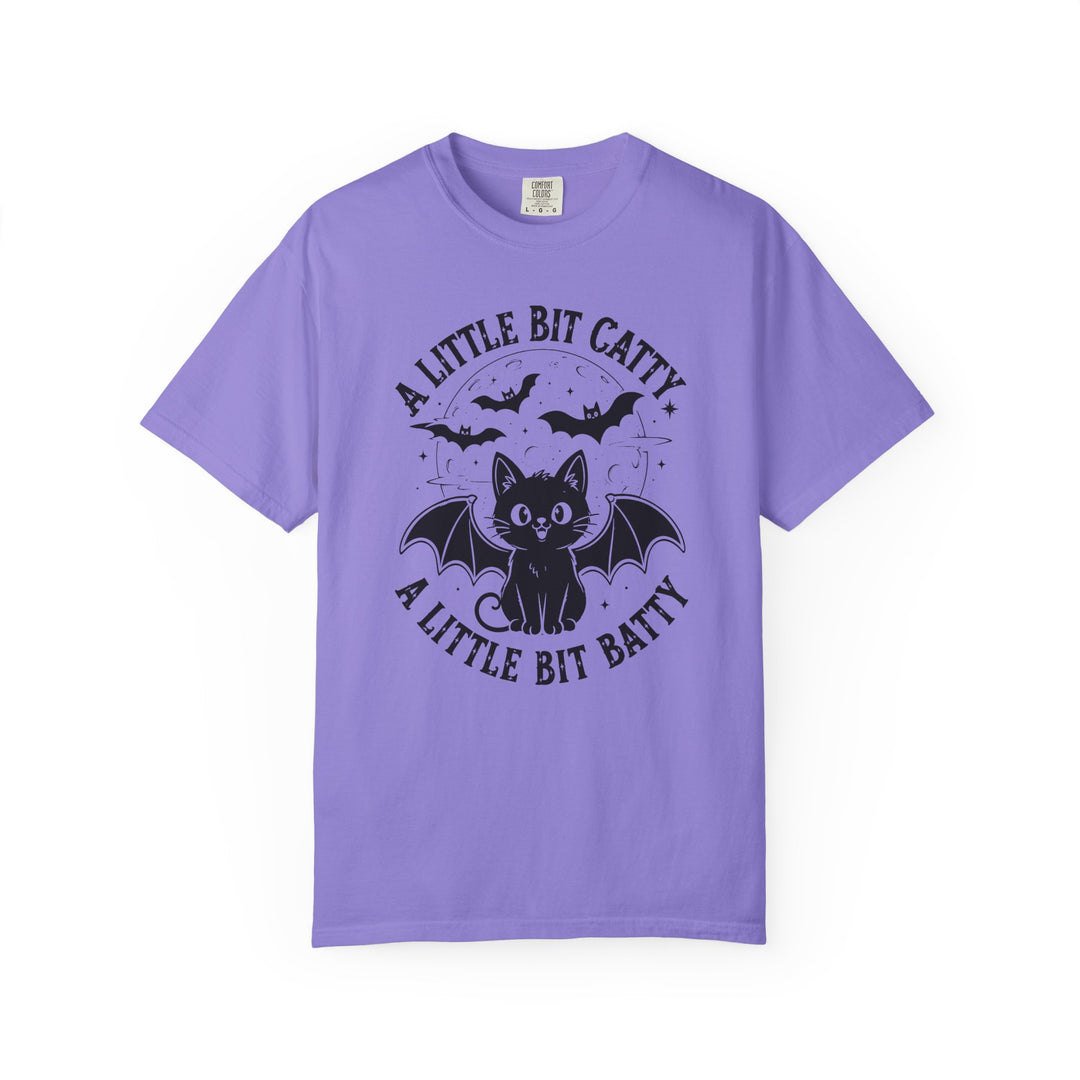 A Little Bit Batty A Little Bit Catty Womens WUNDERLAND Halloween Booteek Short Sleeve Tee