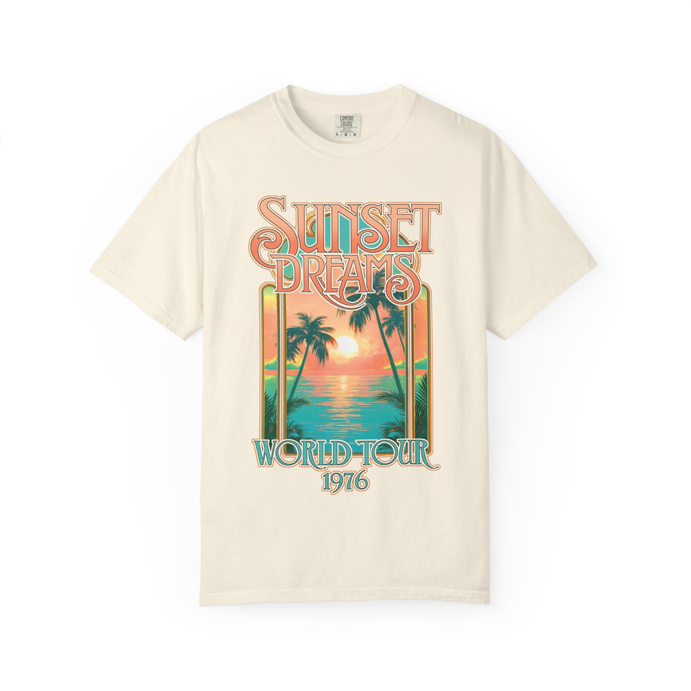 Sunset Dreams World Tour 1979 Womens L'Atomique Relaxed Fit Comfort Colors Graphic Tee