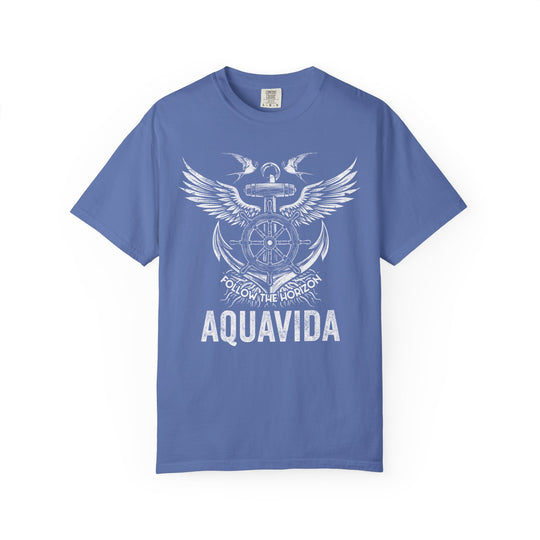 Follow The Horizon Winged Anchor Mens AQUA VIDA Short Sleeve Tee