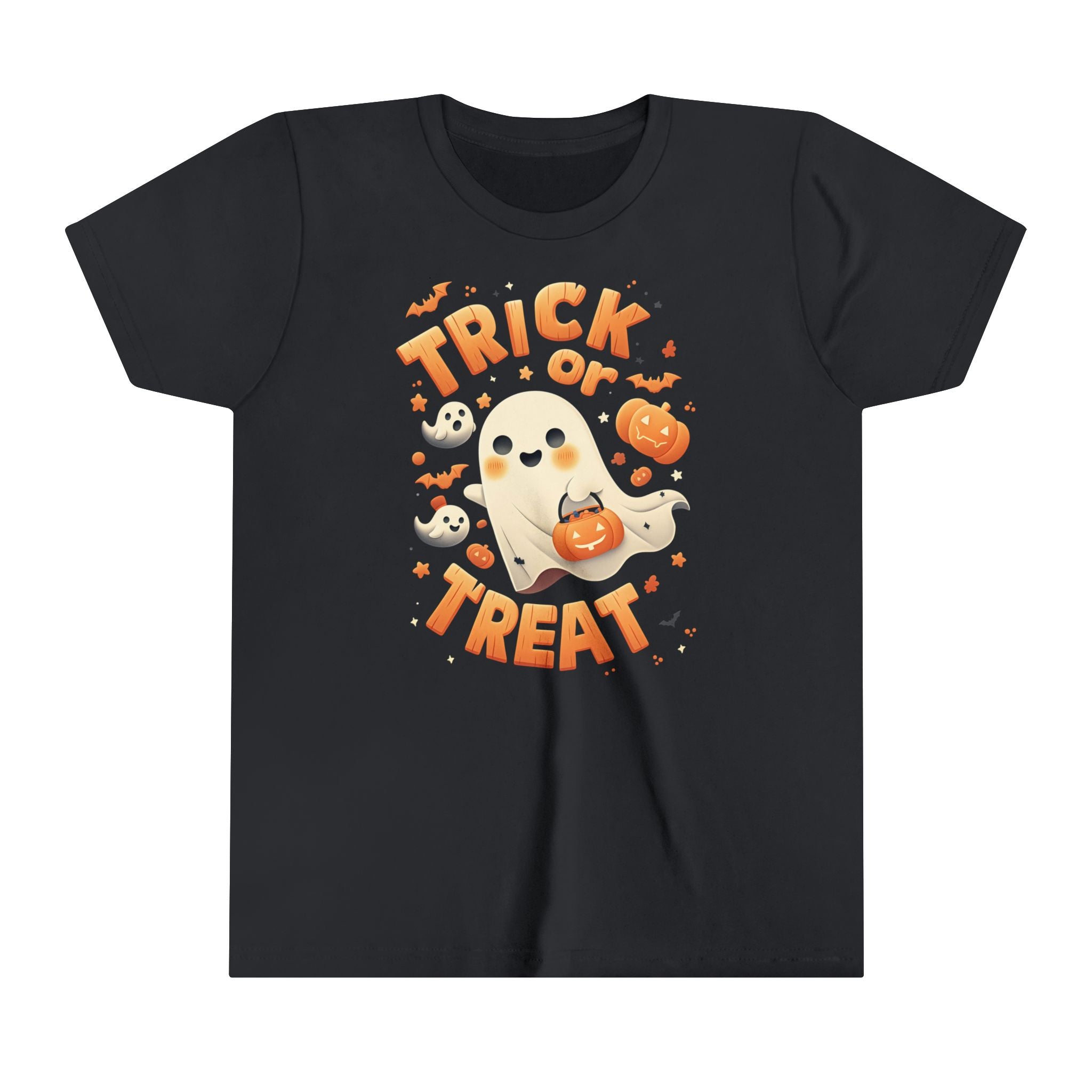 Trick or Treat Floating Ghost Girls Halloween Short Sleeve Tee