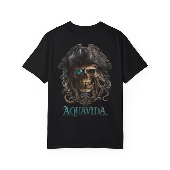 Captain Pirate Skull Mens AQUA VIDA Short Sleeve Tee