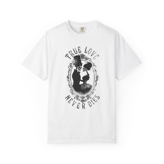 True Love Never Dies Womens WUNDERLAND Backyard Dept Halloween Booteek Short Sleeve Tee