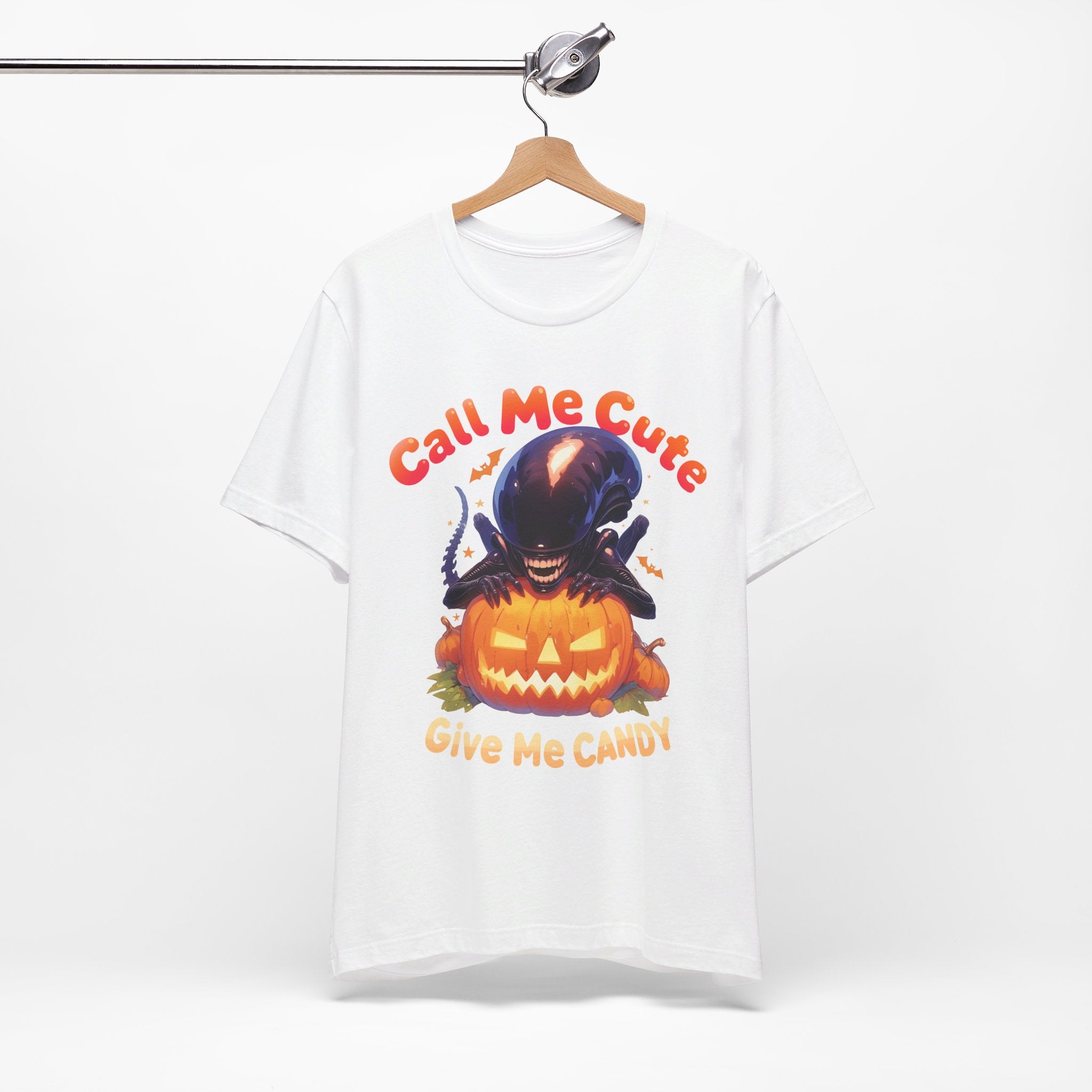 Call Me Cute Give Me Candy Womens Halloween Booteek Jersey Short Sleeve Tee