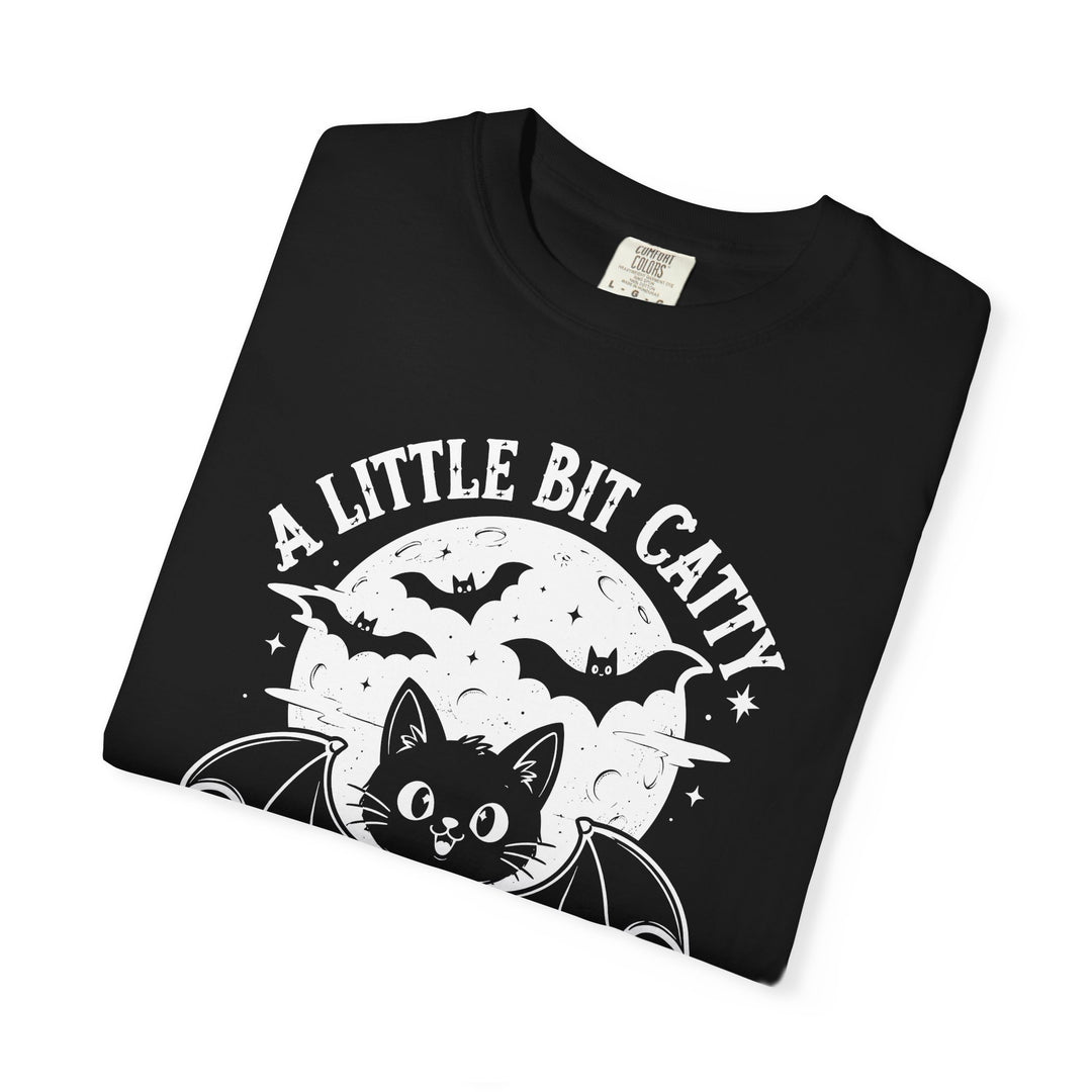 A Little Bit Batty A Little Bit Catty Womens WUNDERLAND Halloween Booteek Short Sleeve Tee