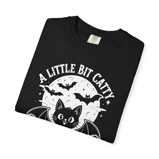 A Little Bit Batty A Little Bit Catty Womens WUNDERLAND Halloween Booteek Short Sleeve Tee