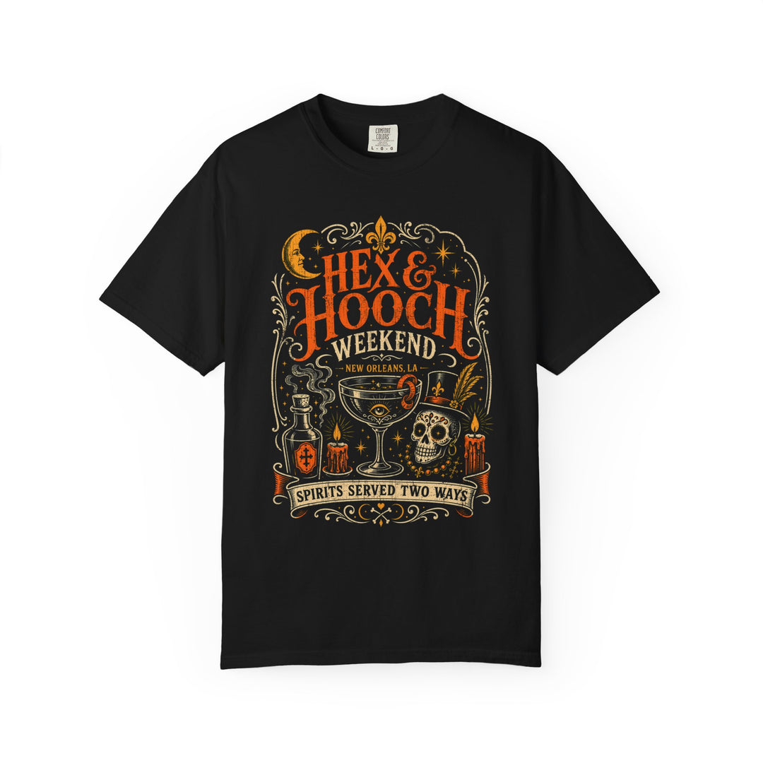 Hex &amp; Hooch New Orleans Womens WUNDERLAND Halloween Booteek Short Sleeve Tee