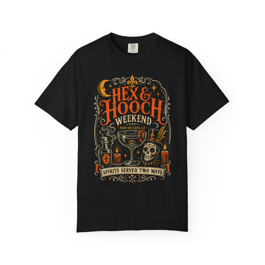Hex &amp; Hooch New Orleans Womens WUNDERLAND Halloween Booteek Short Sleeve Tee