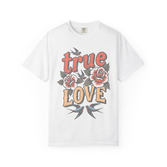 True Love Tattoo Womens L'Atomique Relaxed Fit Comfort Colors Graphic Tee