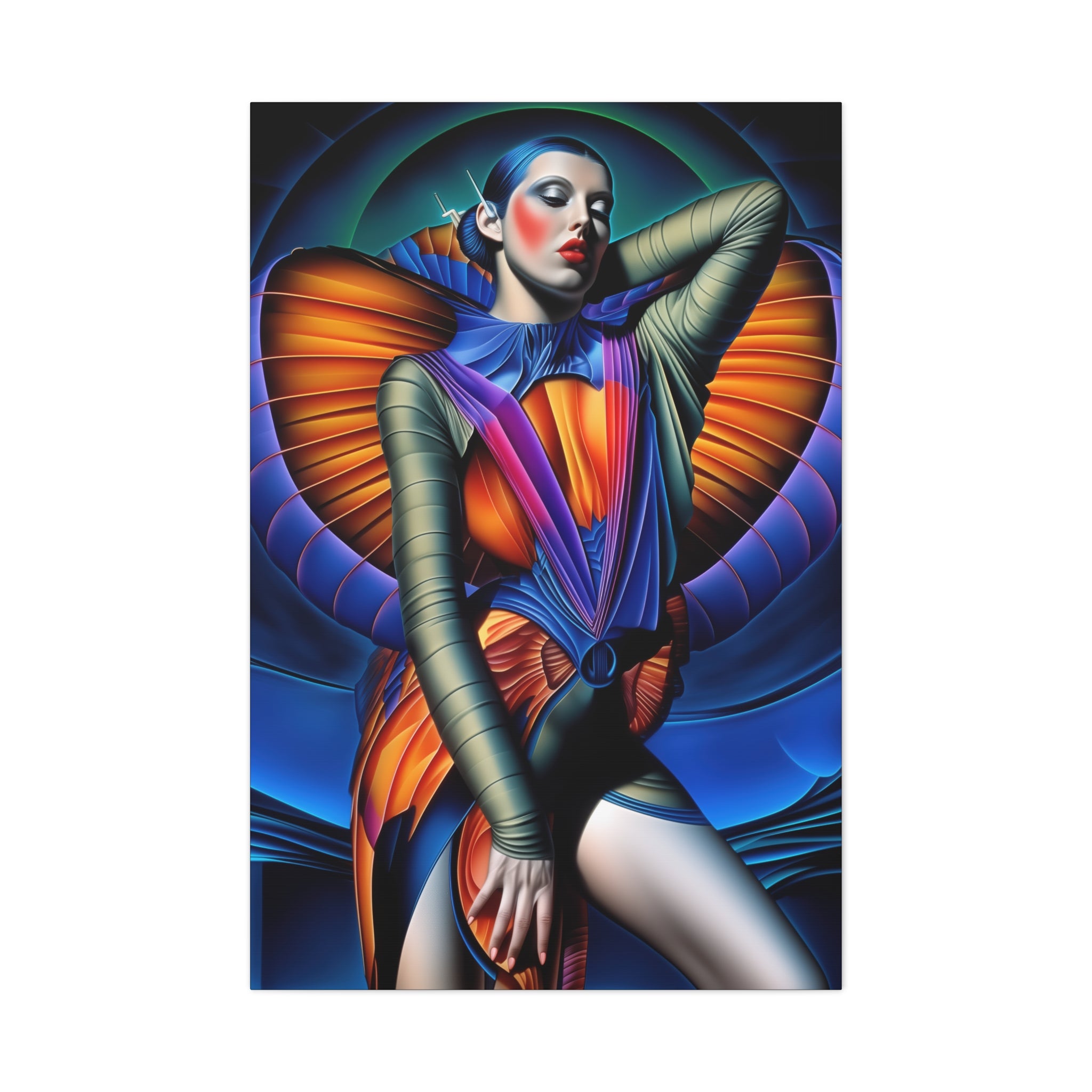 Canvas Wraps - Art Deco Retro Futuristic Fashion Portrait