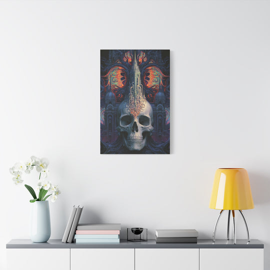 Sci Fi Psychedelic Skull Canvas Wall Art