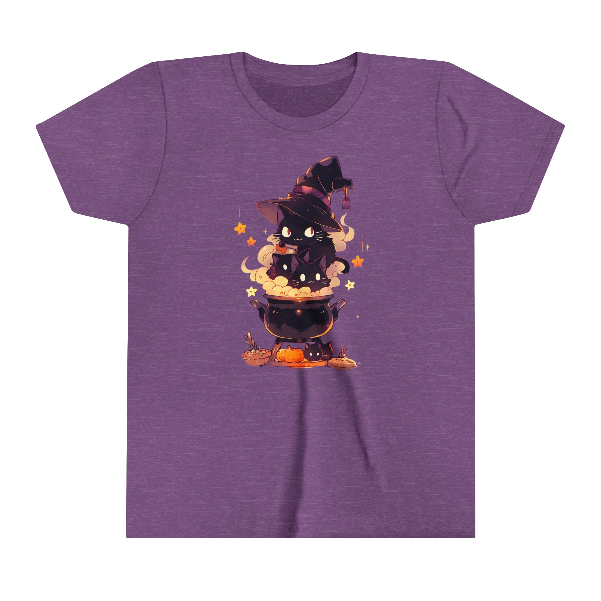 Witch Kitty Girls Halloween Short Sleeve Tee