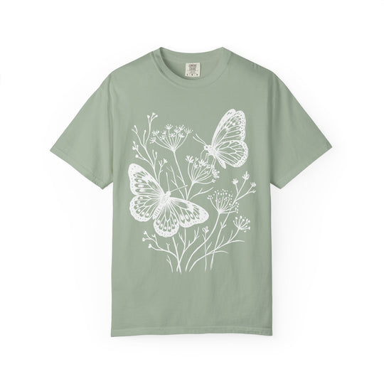 Boho Butterflies And Wildflowers Womens L'Atomique Relaxed Fit Comfort Colors Graphic Tee