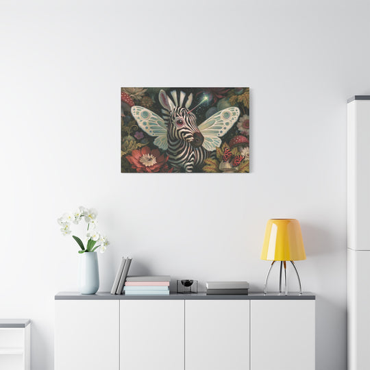 Mystical Zebra Butterfly Canvas Wall Art
