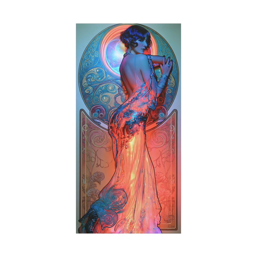 Art Nouveau Canvas Print — Elegant Femme Fatale Stretched Wall Art