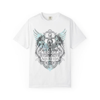 Mermaids Crest Winged Anchor Mens AQUA VIDA Short Sleeve Tee