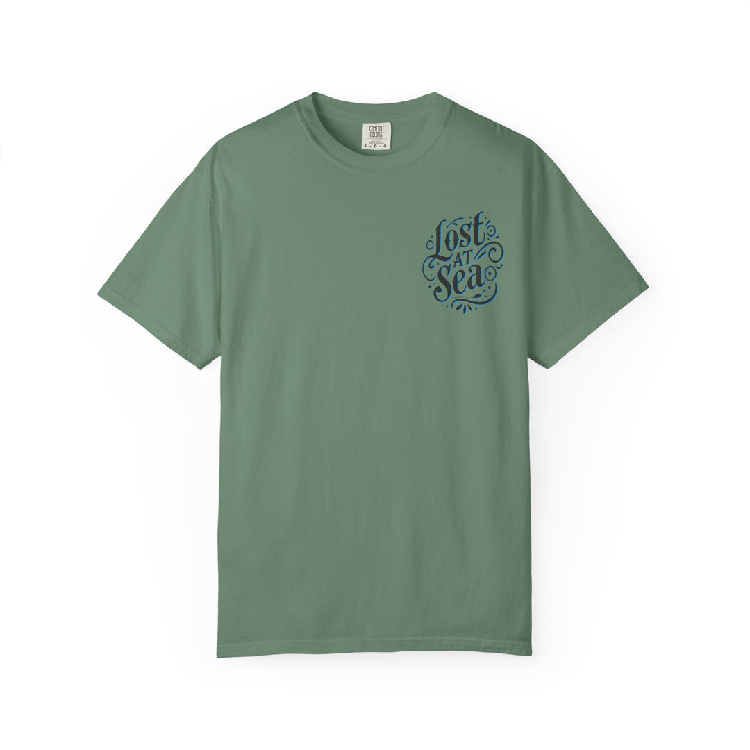 LOST AT SEA NAUTICAL COMPASS SKULLS Mens AQUA VIDA Short Sleeve Tee