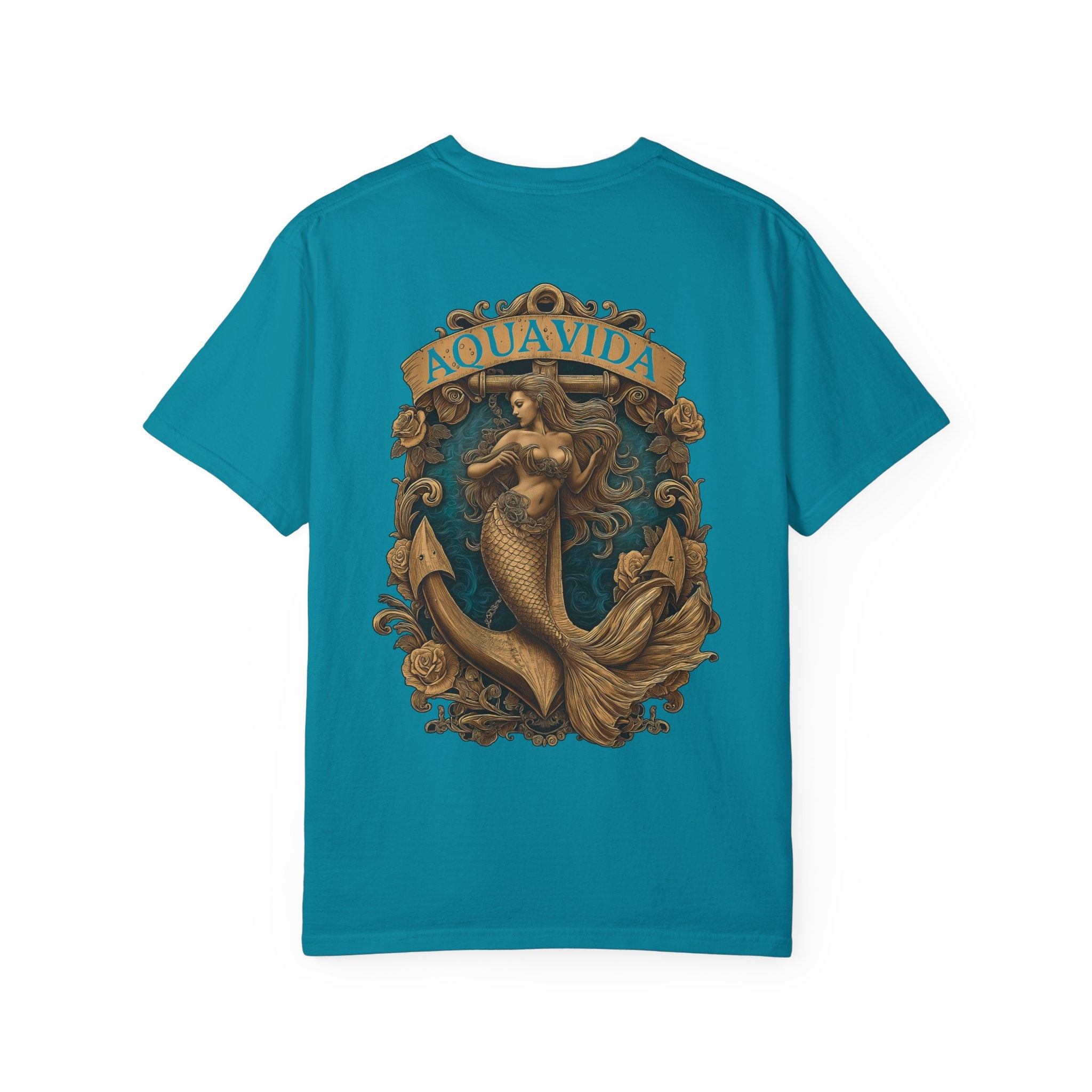 Mermaid Crest Mens AQUA VIDA Short Sleeve Tee