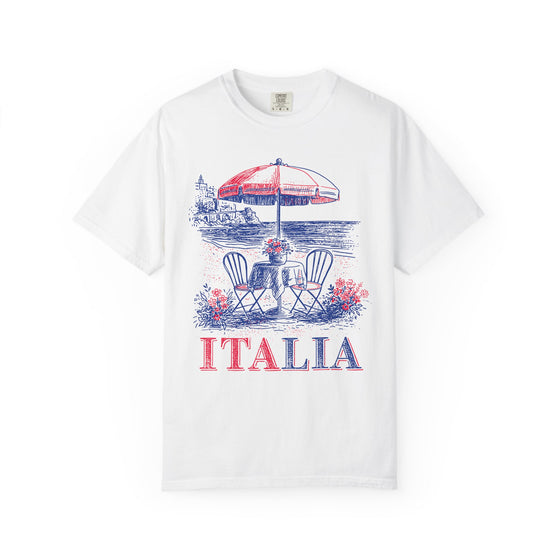 Italia Summer Holiday Womens L'Atomique Relaxed Fit Comfort Colors Graphic Tee