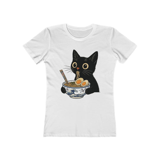 Ramen Nom Noms Kitty Womens L'Atomique Graphic Boyfriend Short Sleeve tee