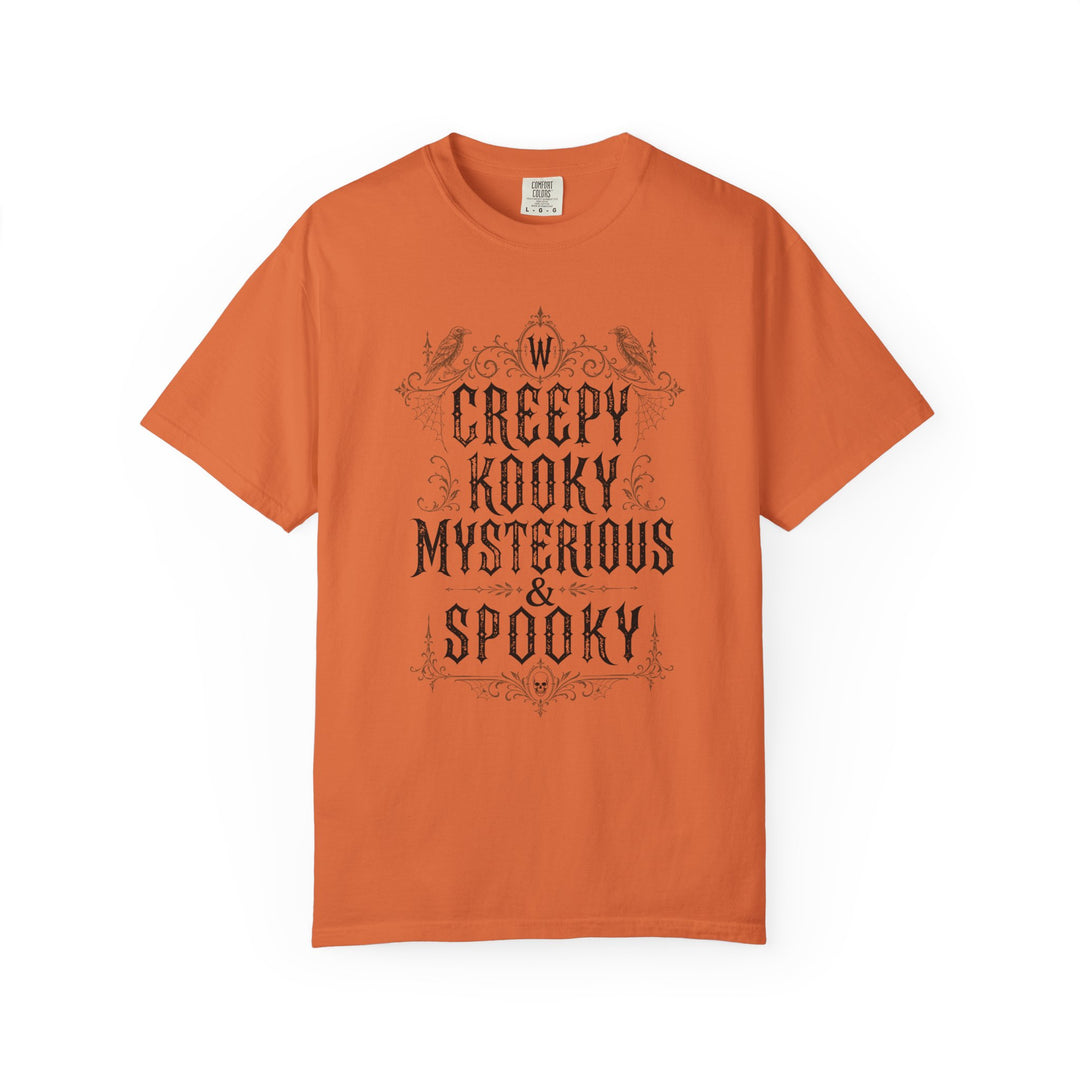 Creepy Kooky Mysterious &amp; Spooky Womens WUNDERLAND Halloween Booteek Short Sleeve Tee
