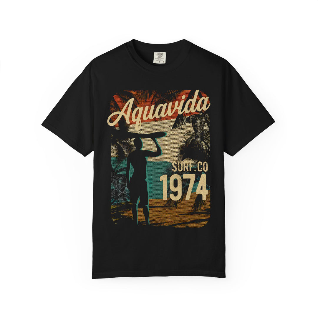 Aquavida 1974 Surf Co. Vintage Mens AQUAVIDA Short Sleeve Tee