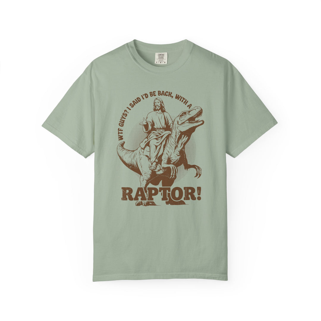 Vintage Jesus Riding Velociraptor Mens WUNDERLAND Vibes Short Sleeve Tee