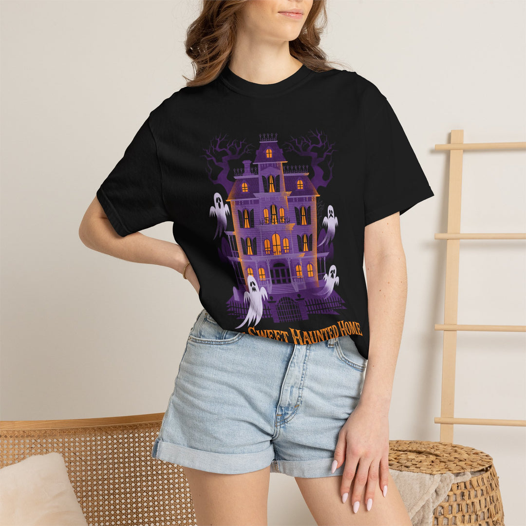 Home Sweet Haunted Home Womens WUNDERLAND Halloween Booteek Short Sleeve Tee