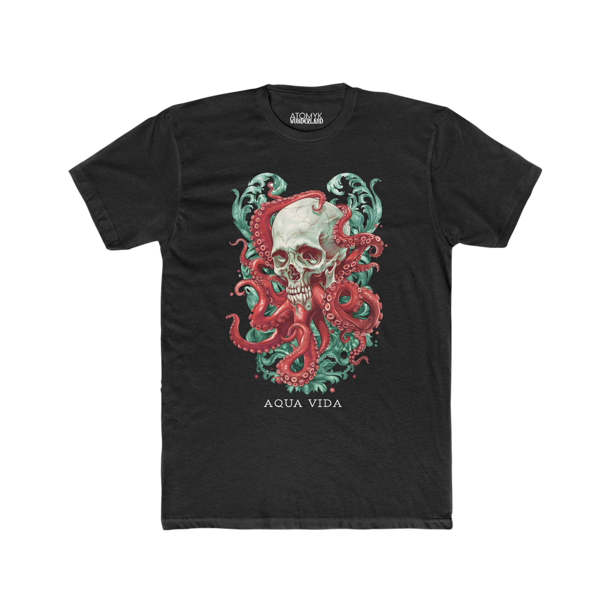 Aqua Vida Kraken Skulls Mens Graphic Tee