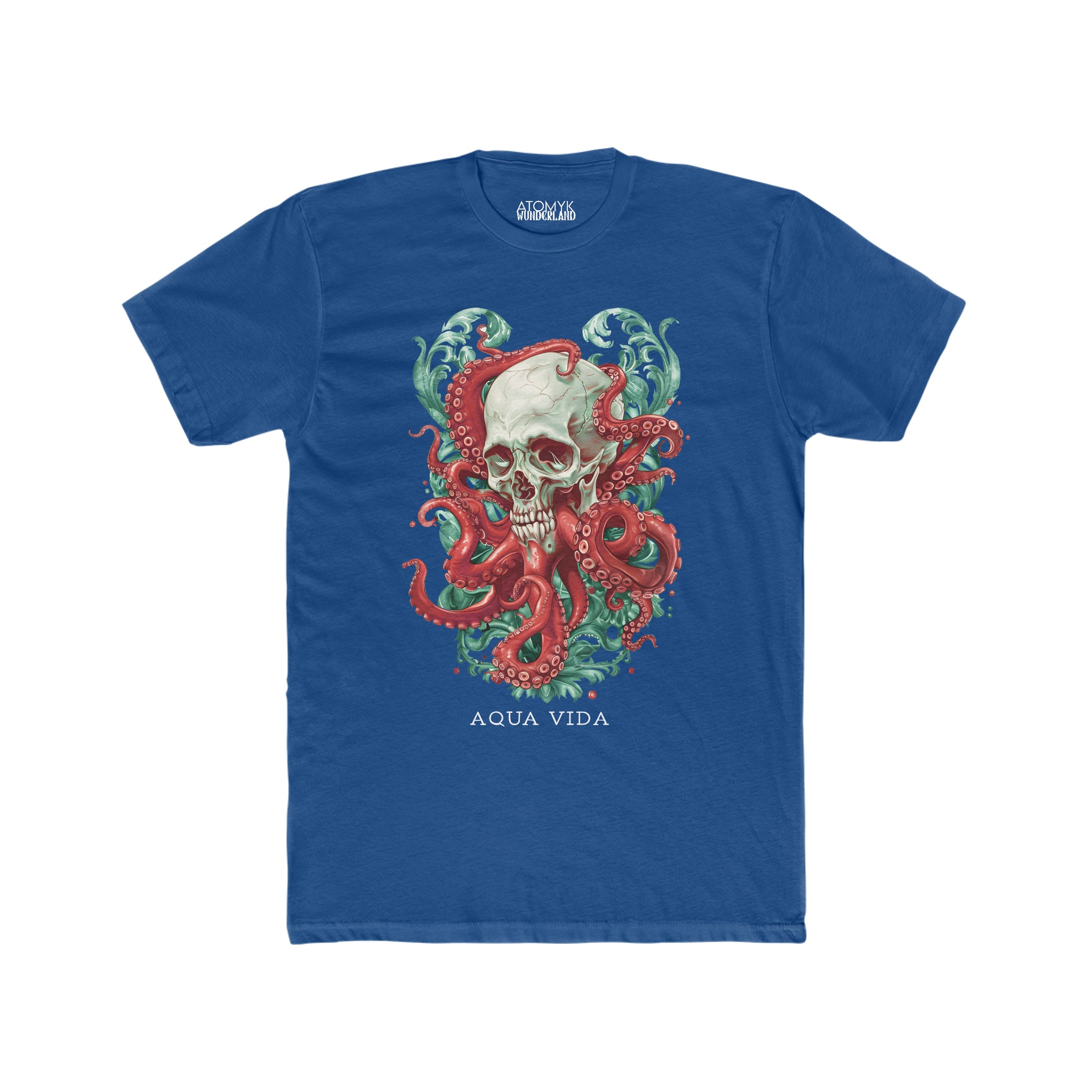 Aqua Vida Kraken Skulls Mens Graphic Tee