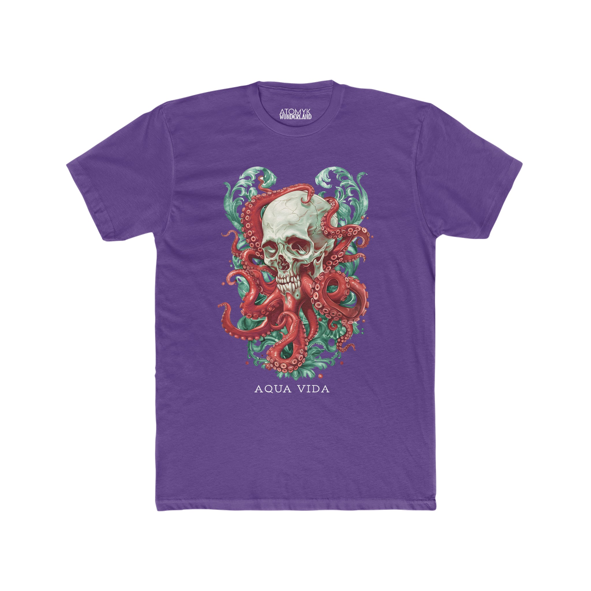 Aqua Vida Kraken Skulls Mens Graphic Tee