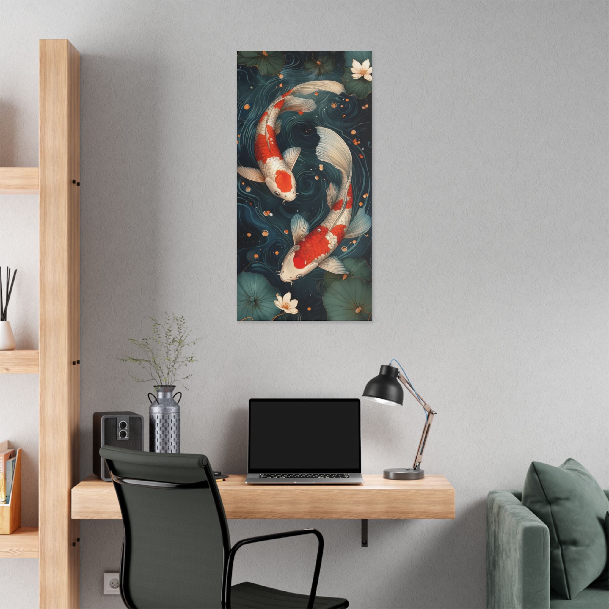 Koi Downstream Canvas Print