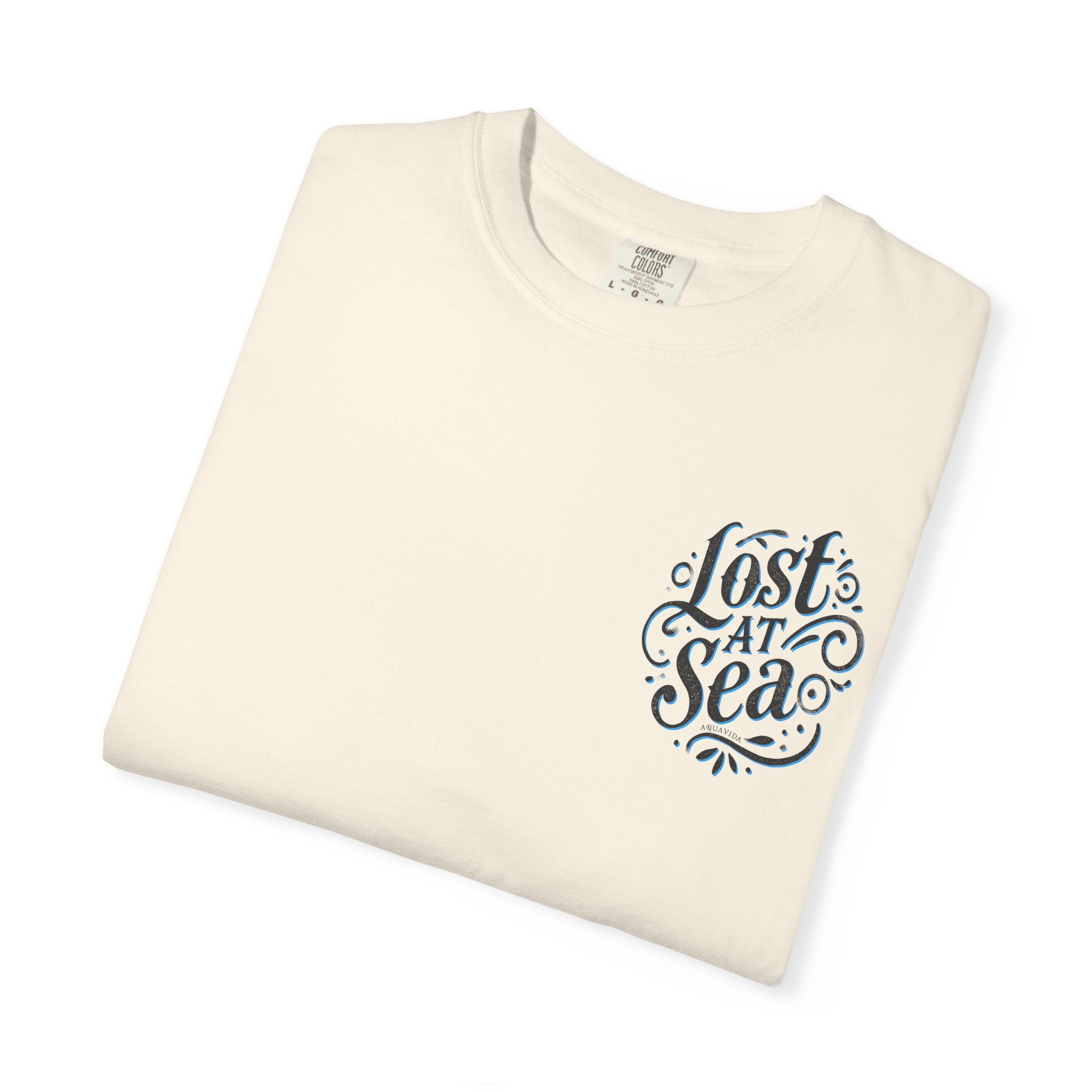 LOST AT SEA NAUTICAL COMPASS SKULLS Mens AQUA VIDA Short Sleeve Tee