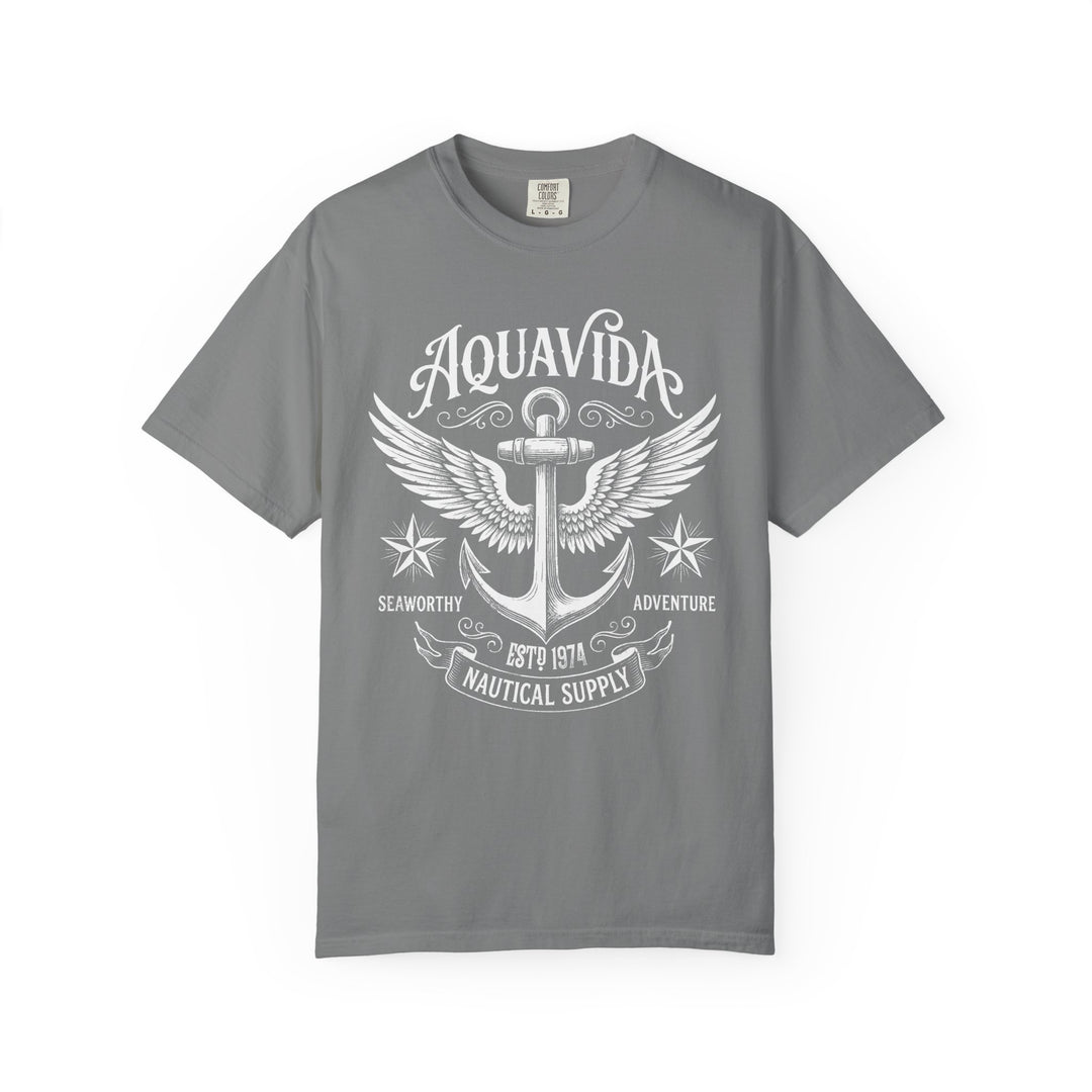 Anchor Wings Nautical Vintage Seaworthy Adventure Mens AQUAVIDA Short Sleeve Tee