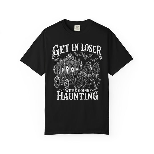 Get In Loser Haunted Carriage Mens WUNDERLAND Halloween Booteek Short Sleeve Tee