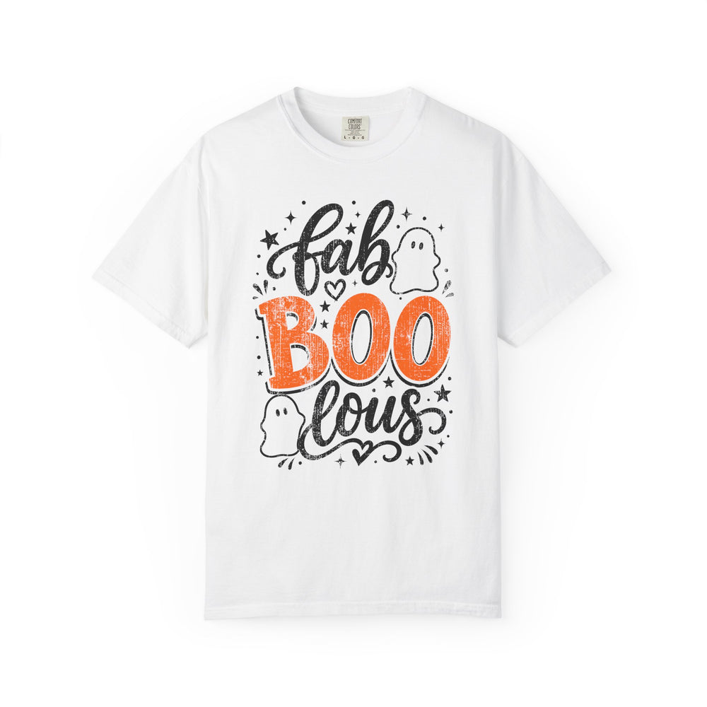 Fab BOOlous Ghosts Script Womens WUNDERLAND Halloween Booteek Short Sleeve Tee