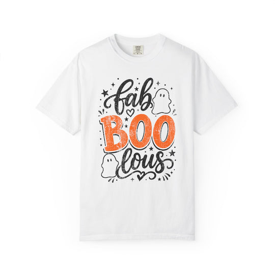 Fab BOOlous Ghosts Script Womens WUNDERLAND Halloween Booteek Short Sleeve Tee