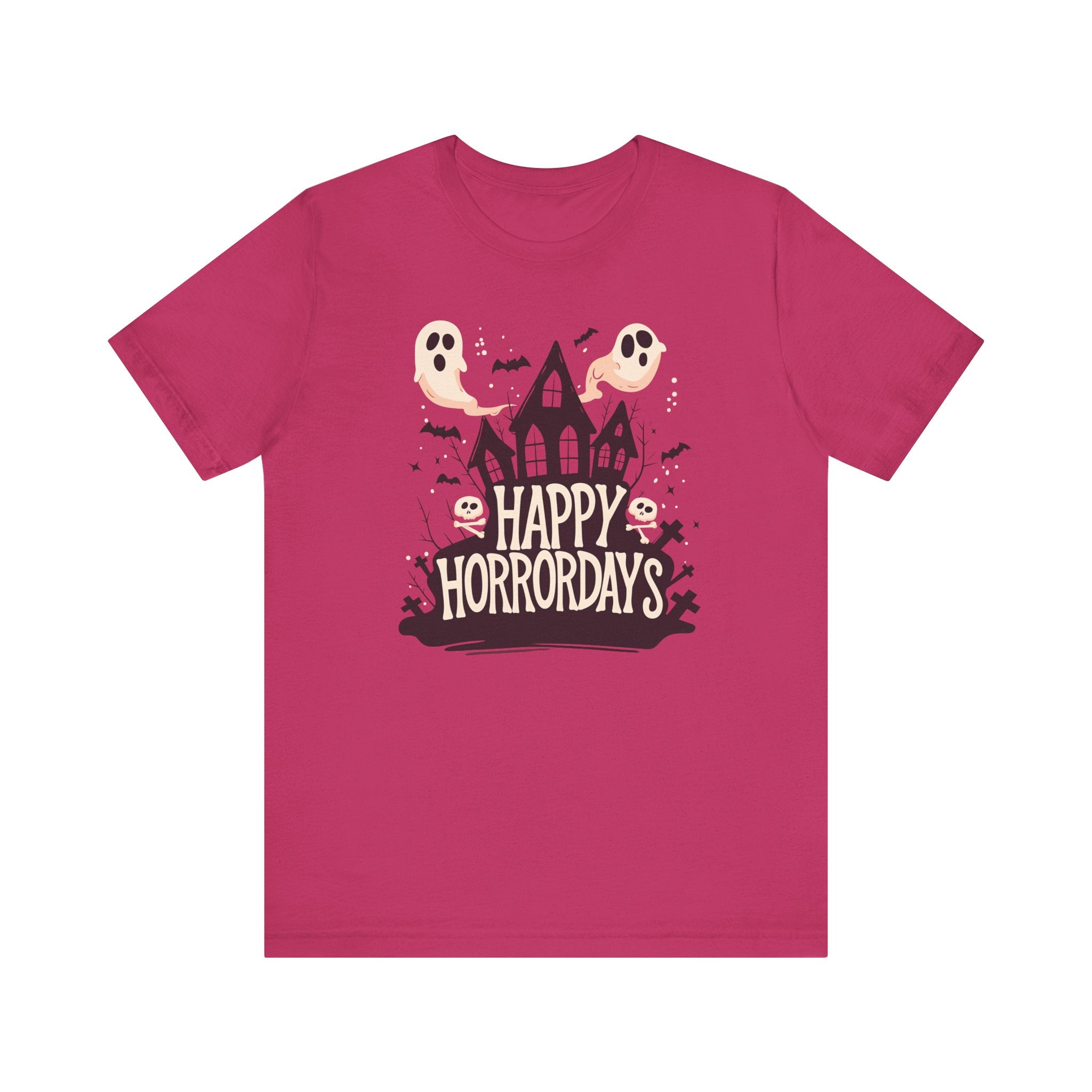 Happy Horrordays Womens Halloween Booteek Jersey Short Sleeve Tee