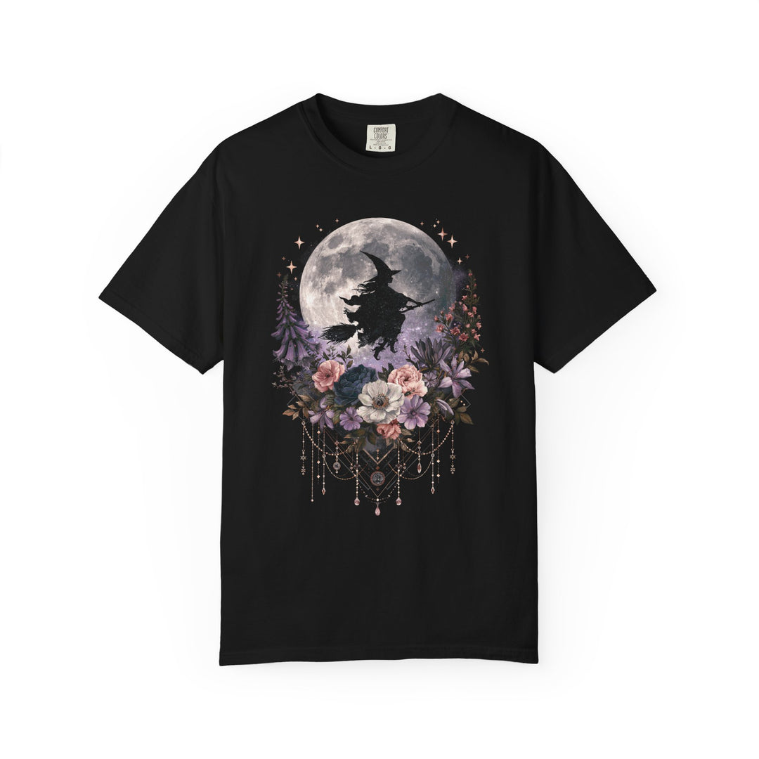 Floral Moonlit Witch Silhouette Women&