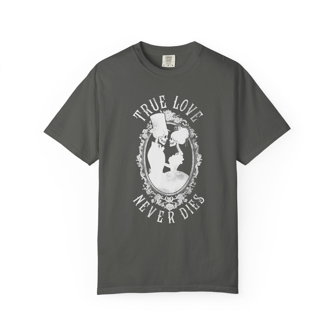 True Love Never Dies Womens WUNDERLAND Backyard Dept Halloween Booteek Short Sleeve Tee