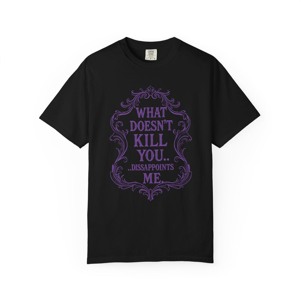 What Doesn't Kill You Womens WUNDERLAND Backyard Dept Halloween Booteek Short Sleeve Tee