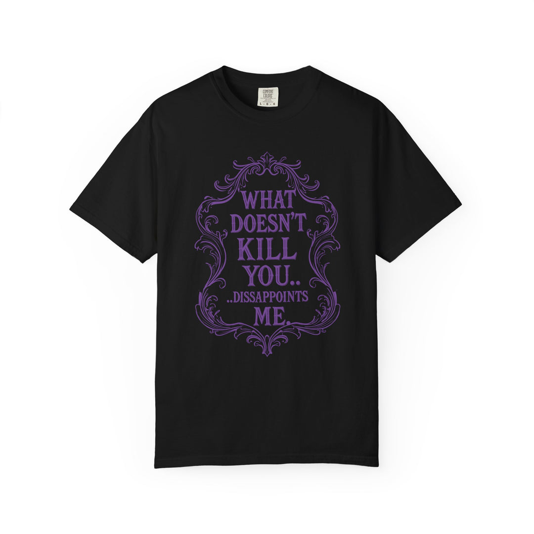 What Doesn't Kill You Womens WUNDERLAND Backyard Dept Halloween Booteek Short Sleeve Tee