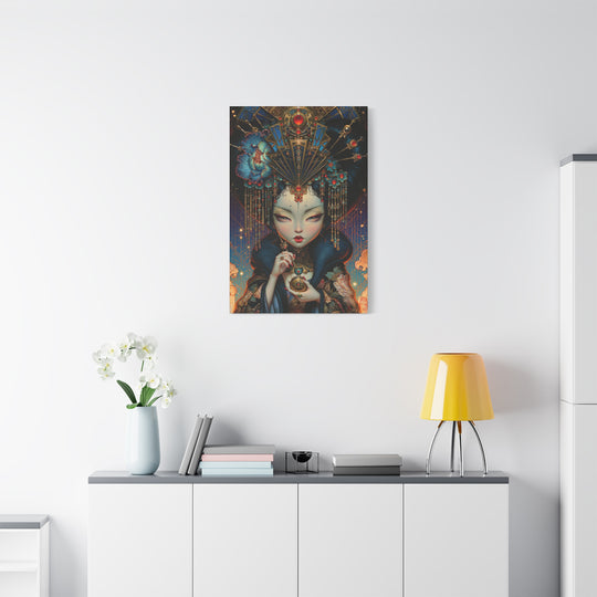Ornate Geisha Canvas Print — Surreal Portrait Wall Art