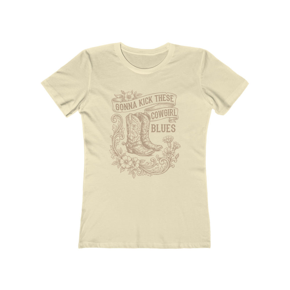 Cowgirl Blues Western Rodeo Womens L'Atomique Graphic Boyfriend Short Sleeve tee