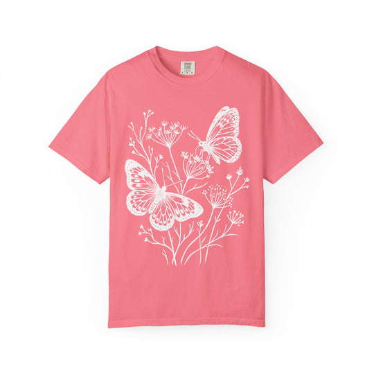 Boho Butterflies And Wildflowers Womens L'Atomique Relaxed Fit Comfort Colors Graphic Tee