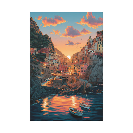 A Morning In Riomaggiore Canvas Wall Art