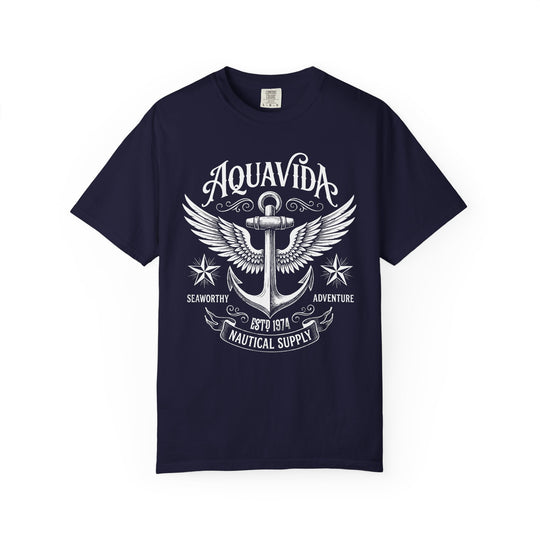 Anchor Wings Nautical Vintage Seaworthy Adventure Mens AQUAVIDA Short Sleeve Tee