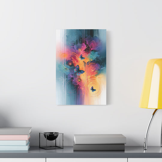 Flutter Of Colors Butterflies And Flora Canvas Wall Art