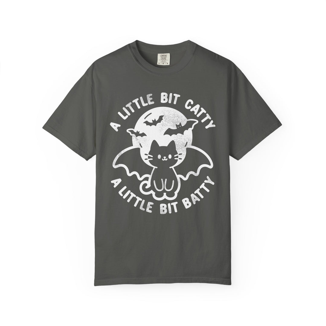 A Little Bit Batty A Little Bit Catty Womens WUNDERLAND Backyard Dept Halloween Booteek Short Sleeve Tee