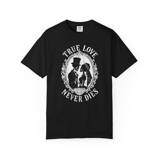 True Love Never Dies Skeleton Silhouettes Womens WUNDERLAND Halloween Booteek Short Sleeve Tee